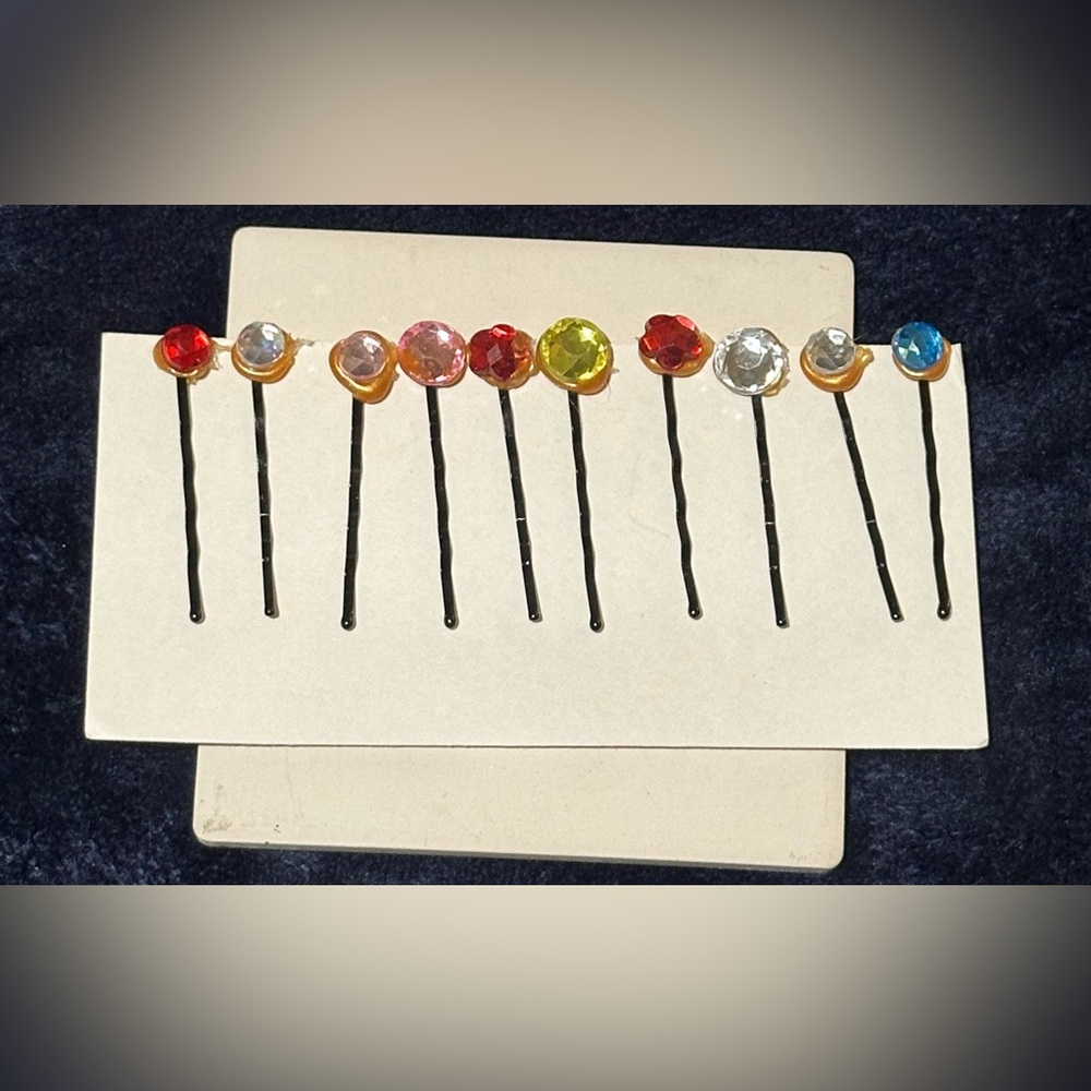 Lorena Espinoza Design Plastic Jewels Bobby-Pins, 10Pk (NWT)